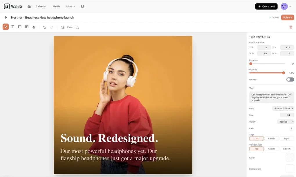Wahlu Studio canvas editor with layers and templates