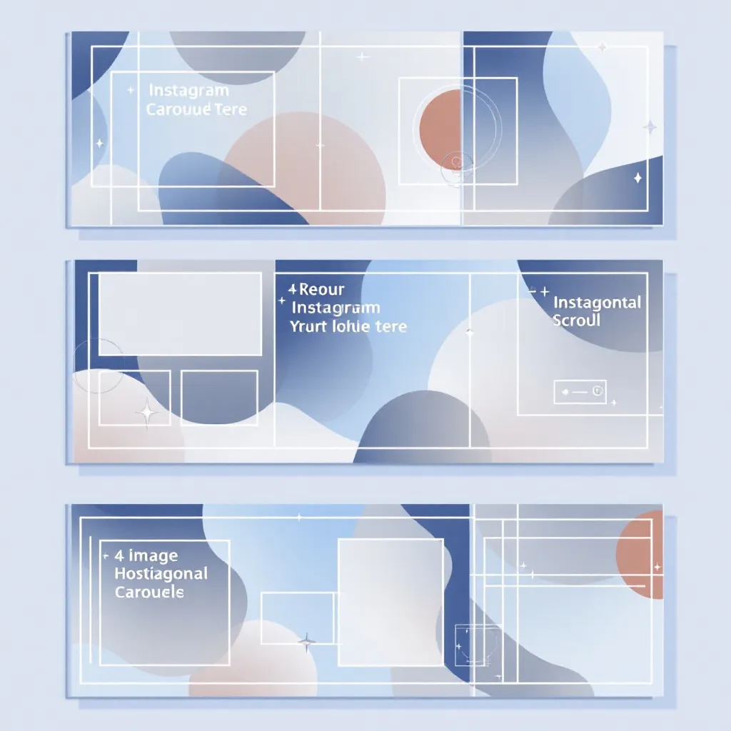 Examples of different types of Instagram carousel posts and layouts