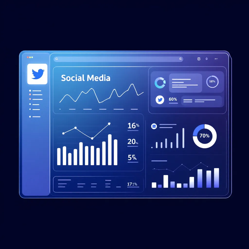 Social media analytics dashboard showing key performance metrics and insights
