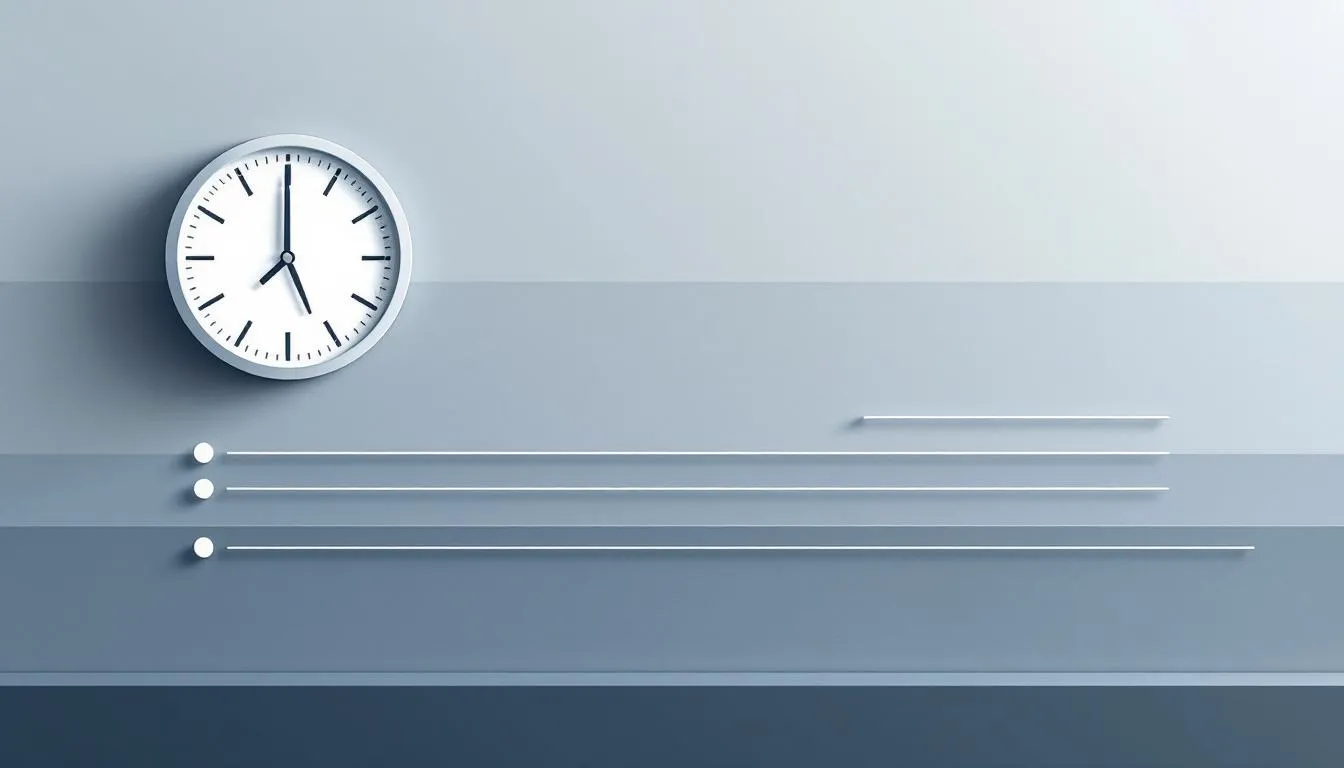 Minimal time management and productivity illustration with clock and schedule elements